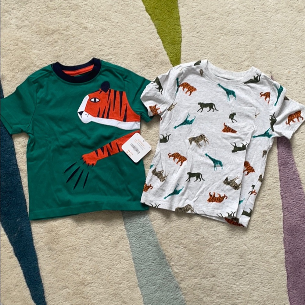 Pair of tiger/animal tees
